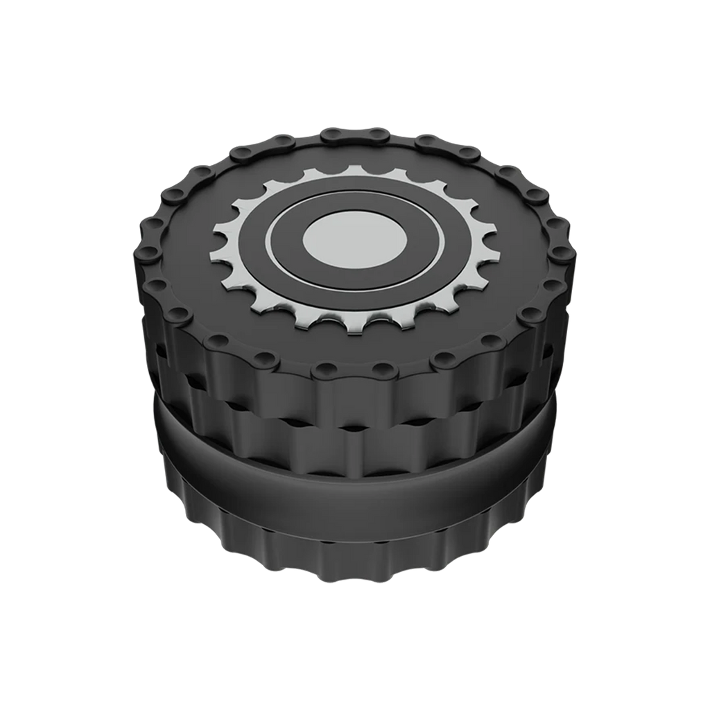 The Sprocket Grinder, Premium Zinc Alloy Dry Herb Grinder with Magnetic Lock and Pollen Catcher