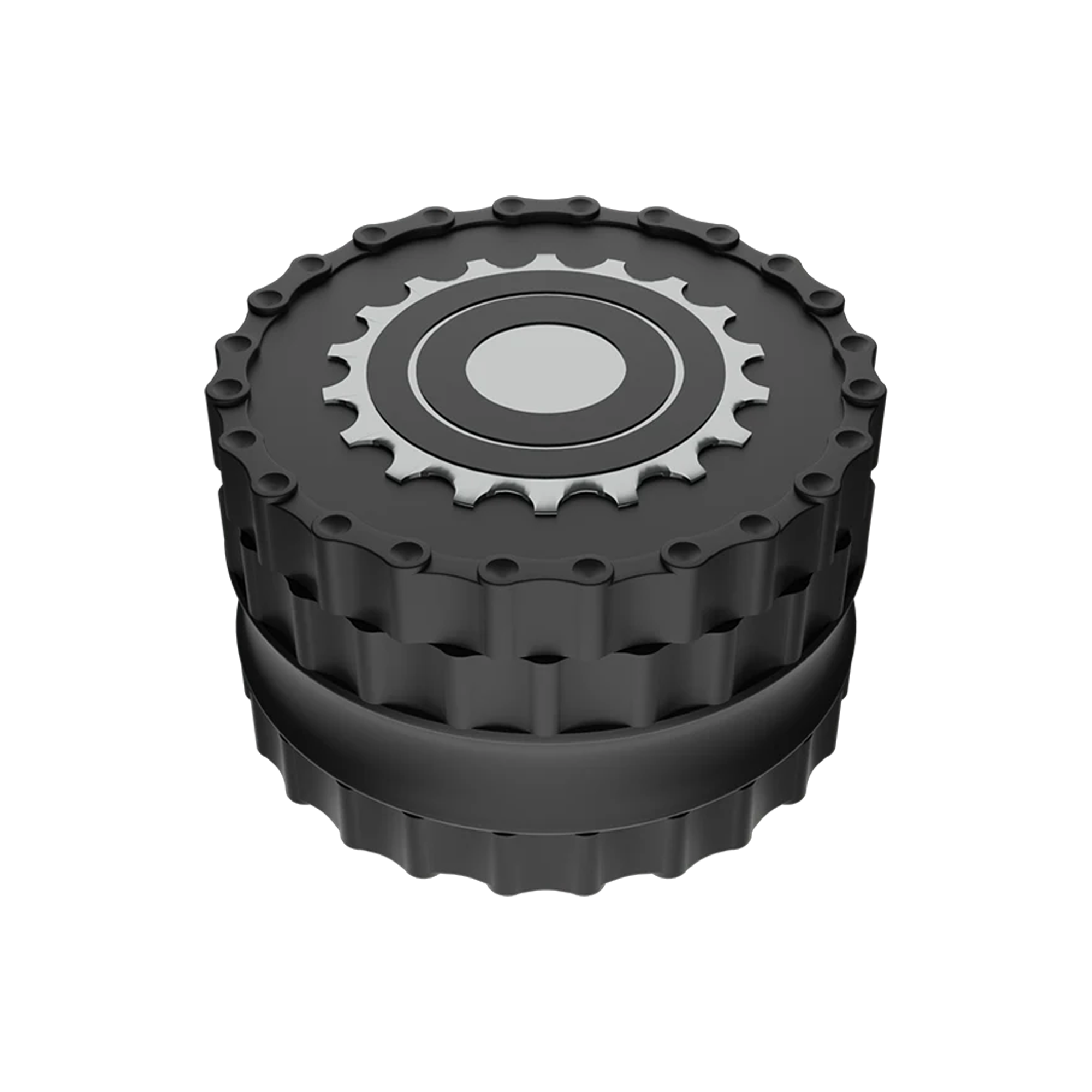 The Sprocket Grinder, Premium Zinc Alloy Dry Herb Grinder with Magnetic Lock and Pollen Catcher