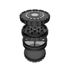 The Sprocket Grinder, Premium Zinc Alloy Dry Herb Grinder with Magnetic Lock and Pollen Catcher
