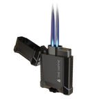 Double Jet Flame Torch Lighter, Refillable Windproof Butane Lighter with Adjustable Dual Flame