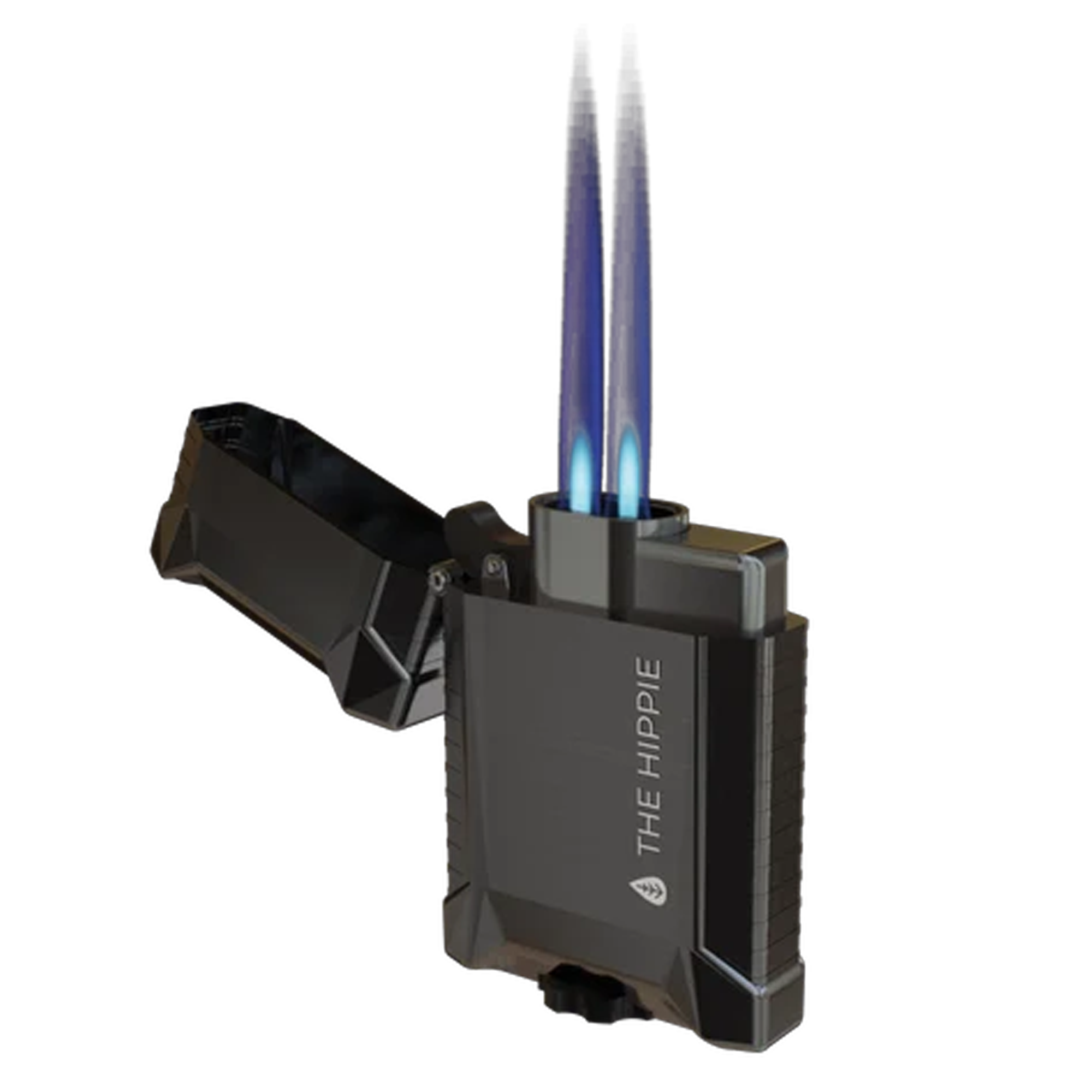 Double Jet Flame Torch Lighter, Refillable Windproof Butane Lighter with Adjustable Dual Flame