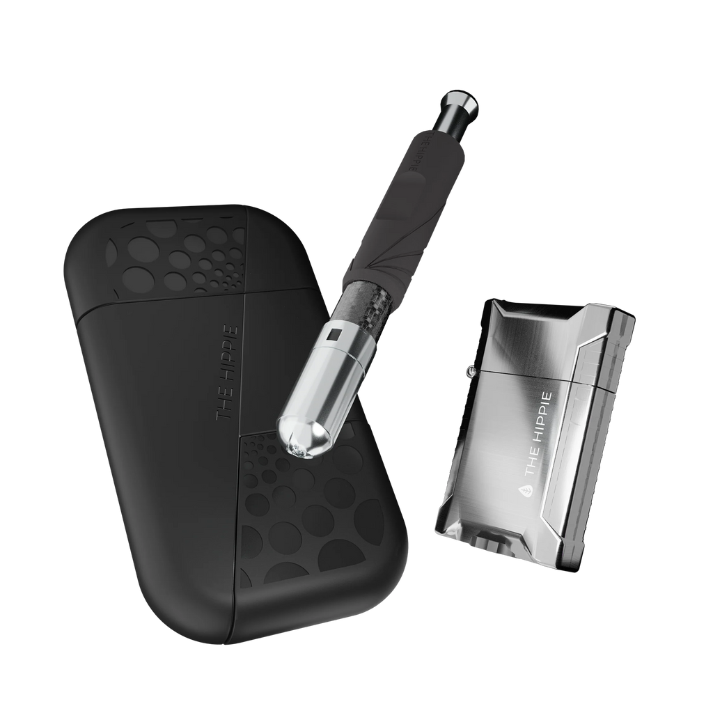 Pipe Holder Bundle with Analog Dry Herb Vaporizer, Double Jet Torch and Pocket Storage Case