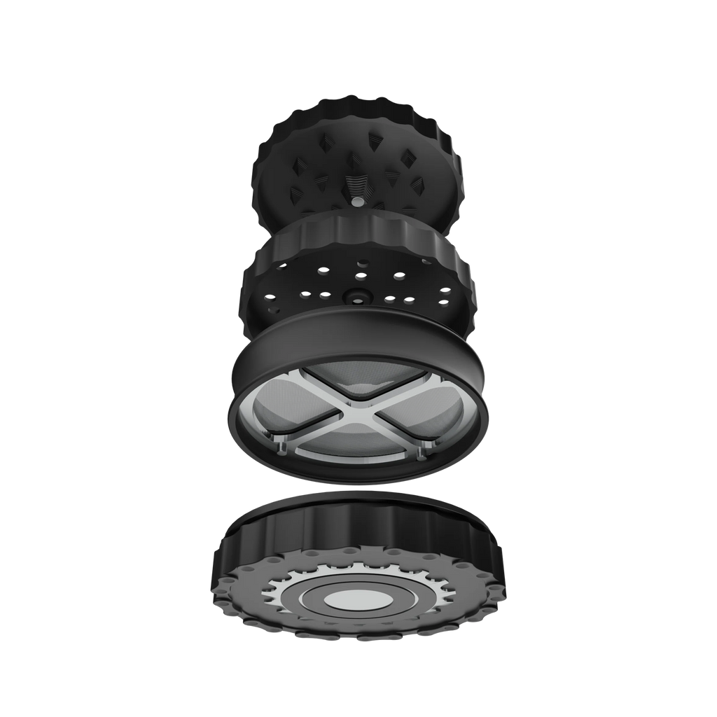 The Sprocket Grinder, Premium Zinc Alloy Dry Herb Grinder with Magnetic Lock and Pollen Catcher