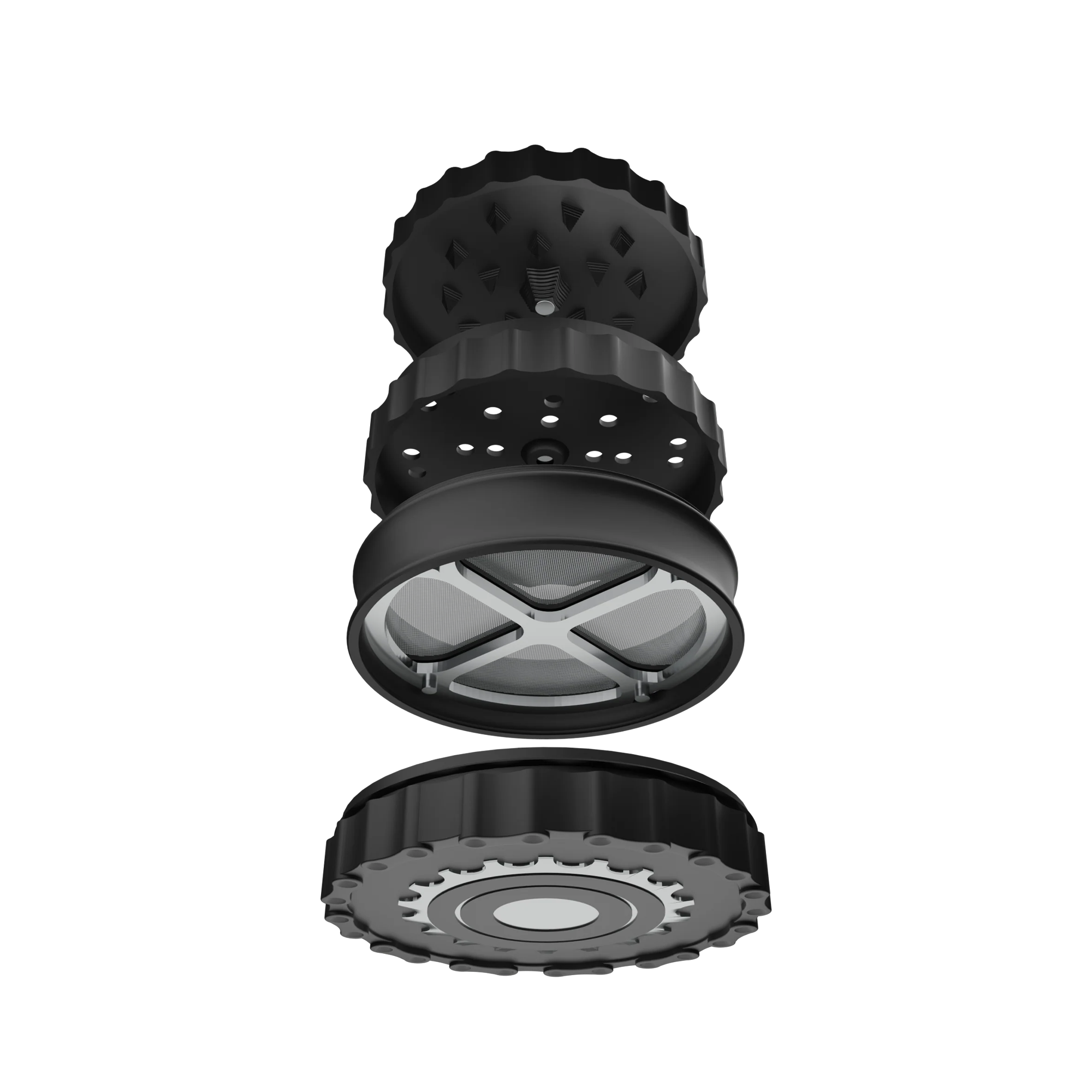 The Sprocket Grinder, Premium Zinc Alloy Dry Herb Grinder with Magnetic Lock and Pollen Catcher