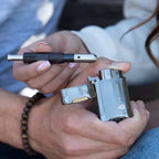 Double Jet Flame Torch Lighter, Refillable Windproof Butane Lighter with Adjustable Dual Flame
