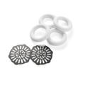 Replacement Screen Set for The Original Hippie Pipe, 2 Stainless Steel Screens and 4 Rubber Rings