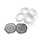 Replacement Screen Set for The Original Hippie Pipe, 2 Stainless Steel Screens and 4 Rubber Rings