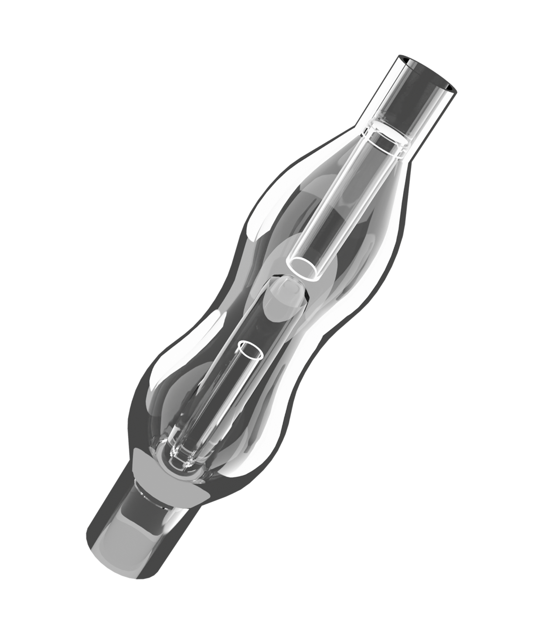 Glass Water Bubbler for The Hippie Pipe, Pipe X and OM Vaporizers, Compact Glass Accessory