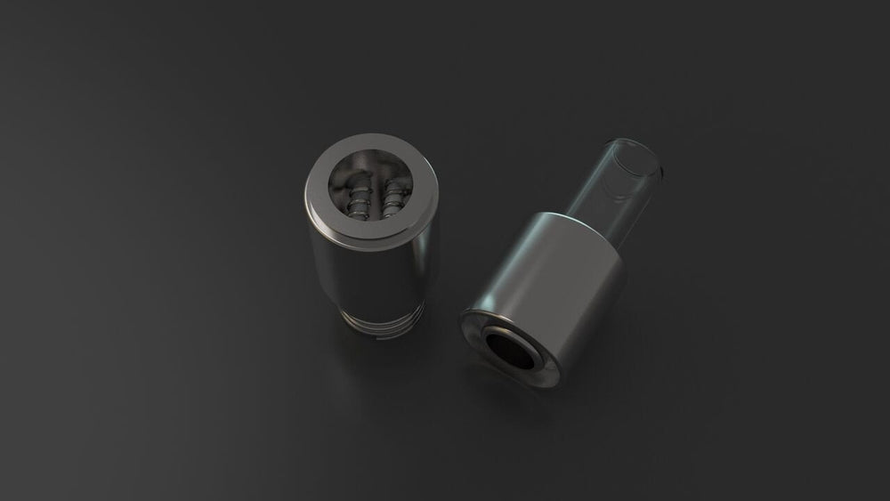 Replacement Dual Quartz Atomizer for OM, Dual-Coil Concentrate Chamber with 510-Thread Fit